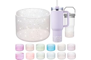 Onlymory Silicone Boot for 30 40 OZ Stanley Cup Accessories, Glitter Boots for Stanley 20OZ 30OZ Tumbler Ice-Flow 16OZ Bottle, Anti-Slip Bling Protector Bottom Cover Sleeve
