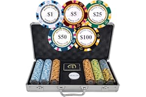 MRC POKER 300 Ct Monte Carlo Poker Club 14 gram Poker Chip Set Aluminum Case