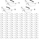 Salfboy Clear Safety Glasses Bulk of 100 ANSI Z87.1 Protective Eyewear Scratch-Resistant for Work, Lab, Construction