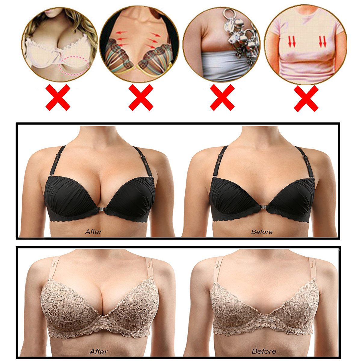 Silicone Breast Inserts Waterproof Enhancers Bra Inserts A to D Cup