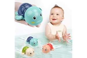 TOHIBEE Bath Toys for Toddlers 1-3 Year Old Boys Gifts,Swimming Turtle Bath Toys, Floating Wind-up Bathtub Toys for Baby, Toddler Pool Water Toys for 1 2 3 4 Year Old Boys Girls Gifts