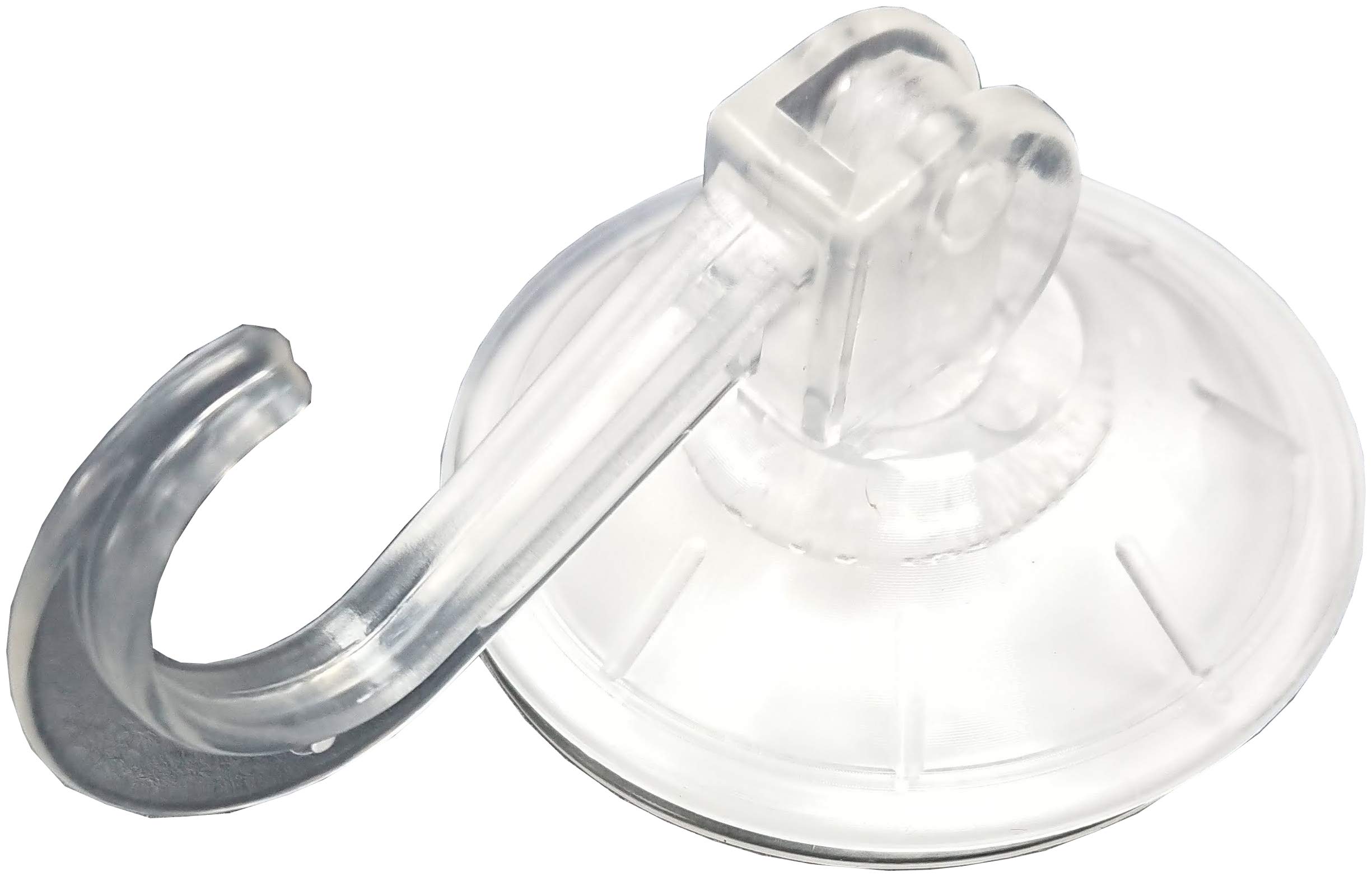 Merriway BH06633 (2 Pcs) Suction Hooks Lever Type Clear 37mm Lined - Pack of 2 Pieces
