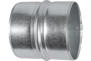 ECOPRO VENT 4'' Inch Galvanised Steel - Metal Duct Connector, Straight Pipe Coupler