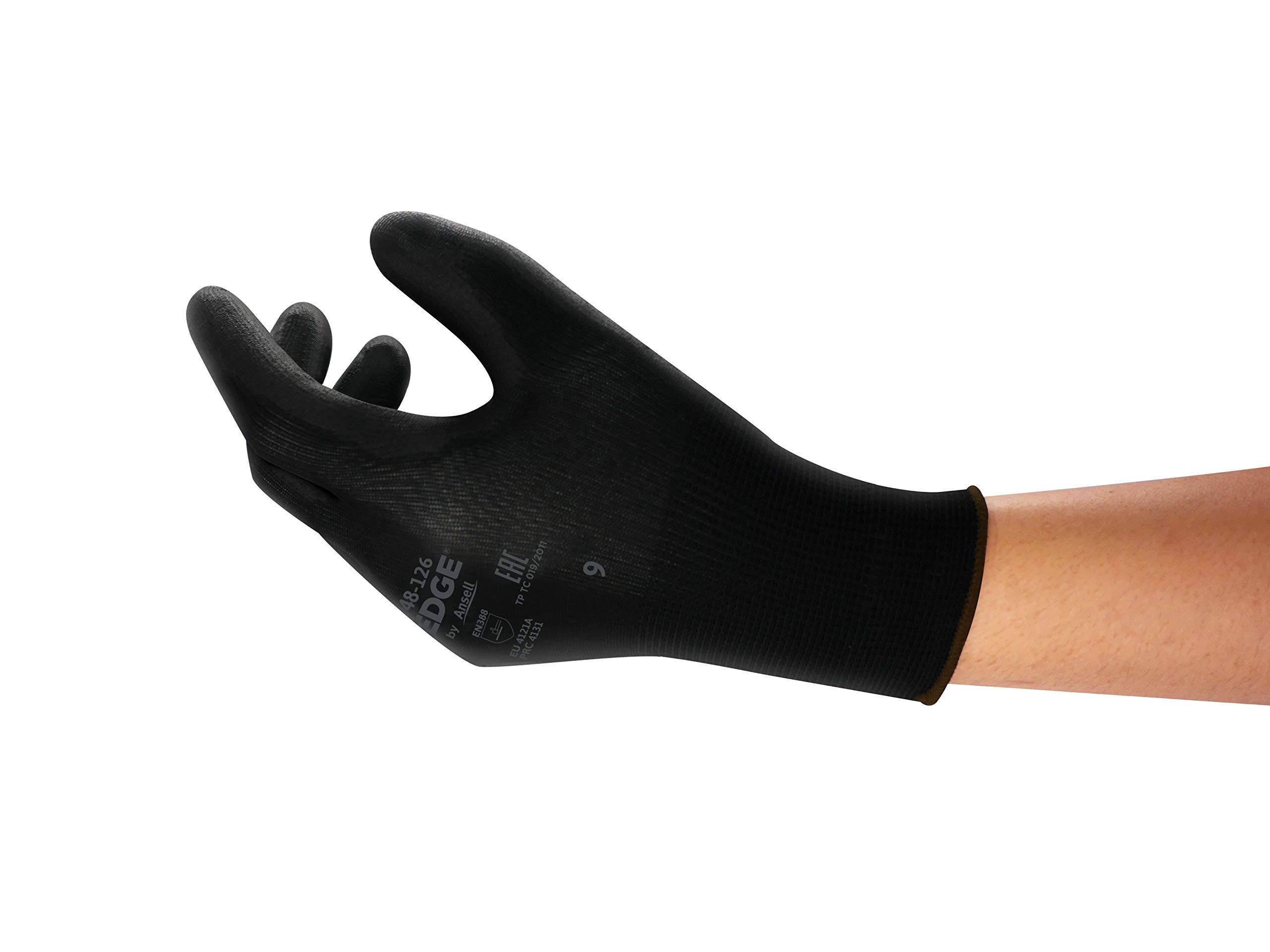 Ansell EDGE 48-126 Work Gloves for Men and Women, Multi-Purpose glove for DIY, Home Improvement and Mechanical Applications, Black, Size 11 (12 Pairs) — image 1