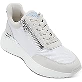 DKNY Womens Zacata Everyday Lace Up Sneaker with Side Zipper