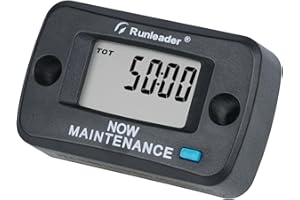 Runleader Digital Vibration Hour Meter with Multiple Maintenance Reminders for Lawn Mower Generator Compressor Motorcycle Sno