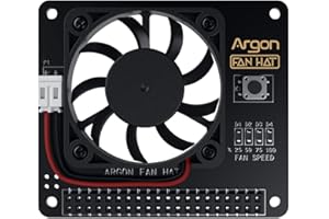 ARGON FORTY Argon Fan HAT for Raspberry Pi 4 | 40mm Fan with Power Button | PWM and Software Controllable | Easy Setup