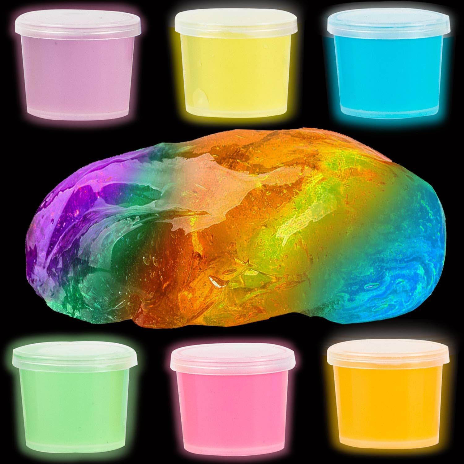 Glow in The Dark Party Supplies - 25 Pack Glow Slime Kit for Girls Boys Idea for Kids Party Favor, Goodie Bag Stuffer, Classroom Prize - Unique Texture and Sensation