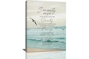 MOUNTFLOW Serenity Prayer Decor Wall Art God Grant Me The Serenity Canvas Prints Bible Verse Poster Christian Religious Gifts Scripture Artwork for Bedroom Office Living Room 12"x16"