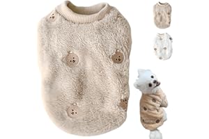 JATMIRA Cute Pet Apparel Bear Pattern Cartoon Dog Clothes All Season Sleeveless Puppy Kitten Pullover Soft Skin-Friendly (Brown, M (4.4-7.7lbs))
