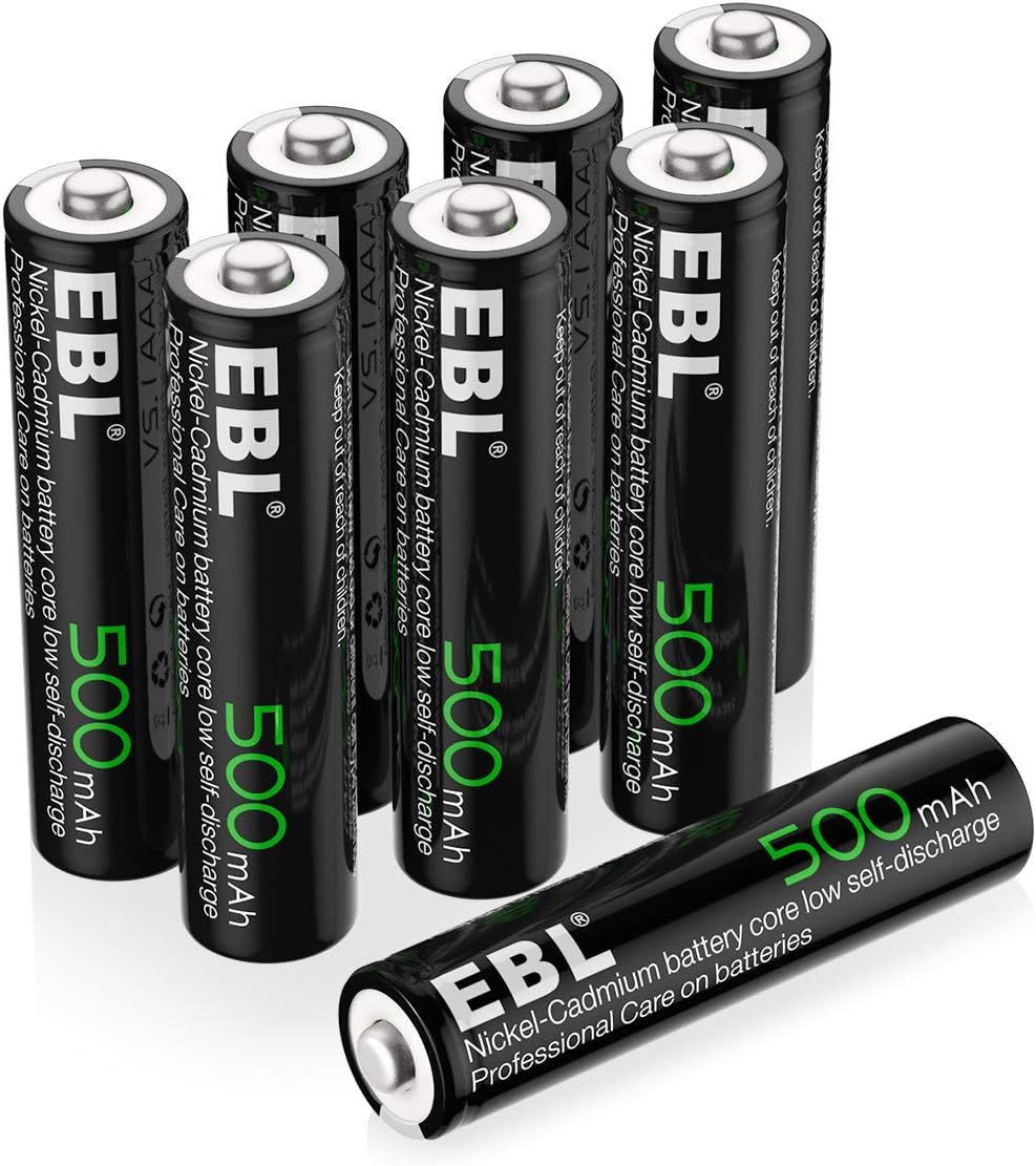 EBL AA Rechargeable Batteries for Solar Lights Replacement, 1100mAh High Capacity Ni-CD Battery (Pack of 20): Home Audio & Theater