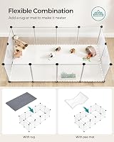 SONGMICS Pet Playpen with Floor 143 x 73 x 46 cm White LPC02W view 5
