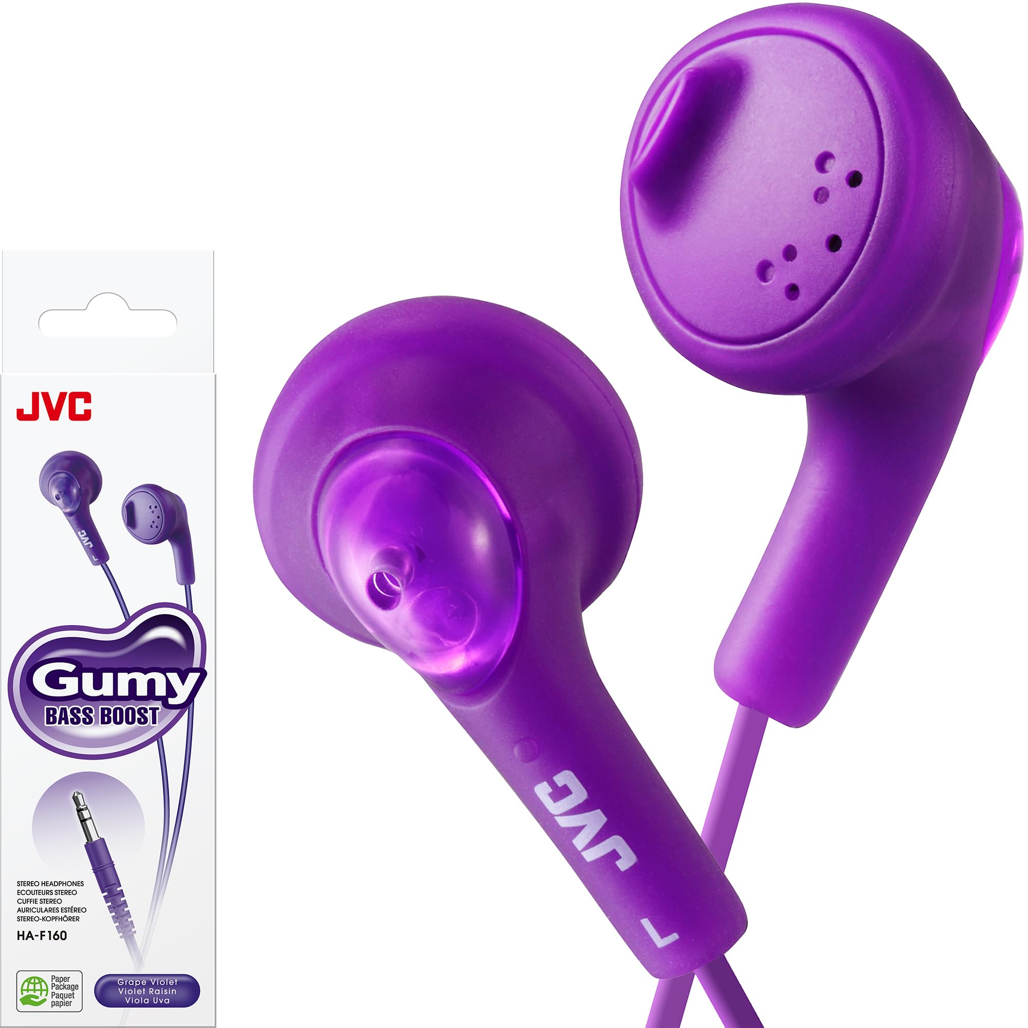 JVC HAF160V Gumy Ear Bud Headphone Violet