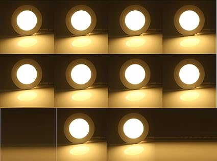 D Mak 3 Watt Led Round False Ceiling Recessed Panel Light For Pop Warm White Yellow Pack Of 10
