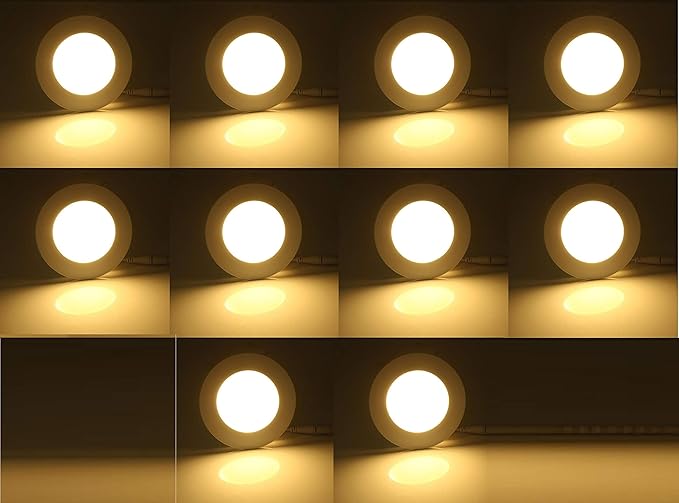 D Mak 3 Watt Led Round False Ceiling Recessed Panel Light For Pop Warm White Yellow Pack Of 10