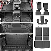powoq 6 Seats Floor Mat Compatible with 2021-2025 Jeep Grand Cherokee L Cargo Mat Floor Liner TPE Backrest Trunk Liner Replacement for 2021-2025 Jeep Grand Cherokee L Accessories
