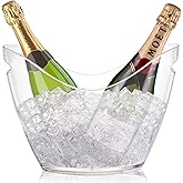 Yesland Ice Bucket, Clear Acrylic 3.5 Liter Storage Tub, Beer Bucket Beverage Chiller Bin for 2 Wine, Champagne Bottles, Beer