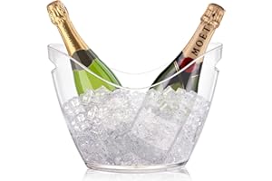 Yesland Ice Bucket, Clear Acrylic 3.5 Liter Storage Tub, Beer Bucket Beverage Chiller Bin for 2 Wine, Champagne Bottles, Beer
