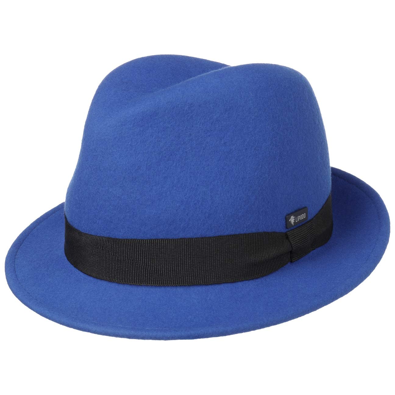 Lipodo Kids Wool Felt Trilby Hat Fedora (One Size - Royal-Blue)