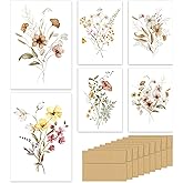 HongyiTime Blank Cards,Blank Greeting Cards 4x6,30 Pack 6 Assorted Floral Designs Blank Greet Cards with envelopes,Note Cards with Envelopes,Blank Cards with Envelopes