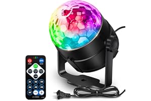 NEQUARE Disco Ball DJ Party Lights Sound Activated with Remote Control Strobe Lamp 7 Modes Stage Light for Home Room Dance Pa
