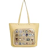 ZAROXOXS Womens Girls Tote Ita Bag Bowknot Wrinkled Edge Shoulder Bag Kawaii Purses and Handbags with Pin Display
