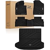 3W Floor Mats & Cargo Liner (with Subwoofer) Fit Kia Sportage (Not Fit Hybrid or PHEV) 2023-2025 TPE All Weather Custom Fit Floor Liner for Kia Sportage Full Set Car Mats, Black