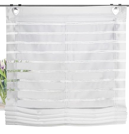Home Decoration Ideas Horizontal Stripes Roller Blind With Window