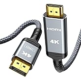 Highwings 4K DisplayPort to HDMI, Uni-Directional Only DP to HDMI 6.6FT | DP (Source) to HDMI (Display) 1.4 Cable, 4K@30Hz, 2