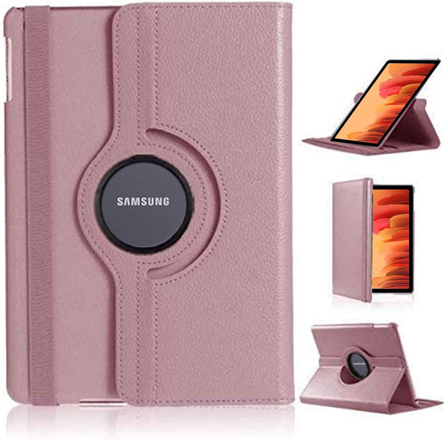 DN Technology Case For Samsung Galaxy Tab A7 10.4 inch 2022/2020 Multi Angle 360° Rotating Smart Folio Protective Tablet Cover (SM-T509/T500/T505/T507) (ROSE GOLD)