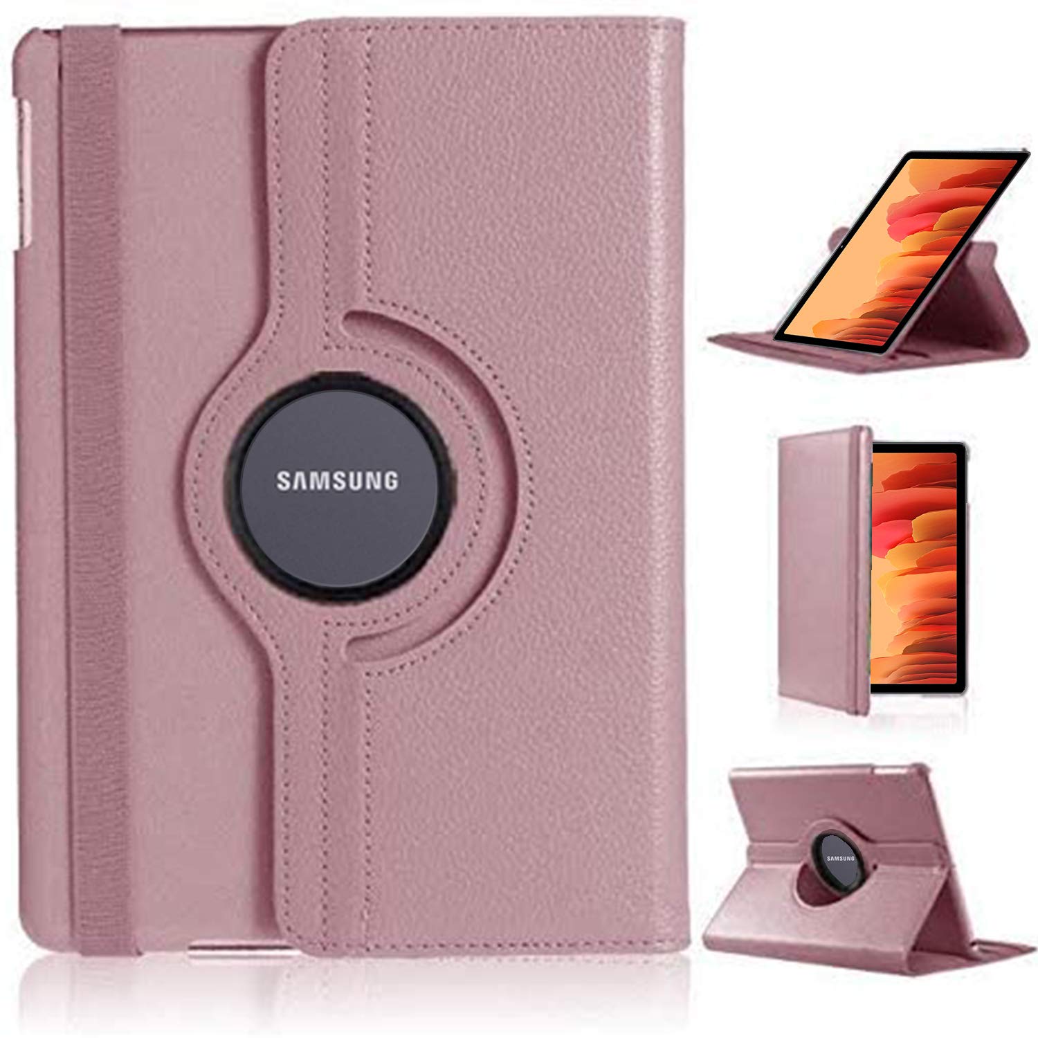 DN Technology Case For Samsung Galaxy Tab A7 10.4 inch 2022/2020 Multi Angle 360° Rotating Smart Folio Protective Tablet Cover (SM-T509/T500/T505/T507) (ROSE GOLD)