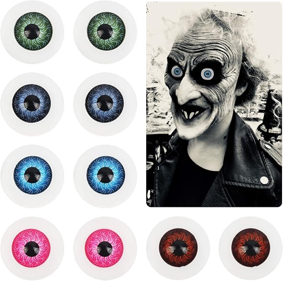 Skylety 32 Stück Halloween Augäpfel – Halbrund, Kunststoff, Gruselige Deko