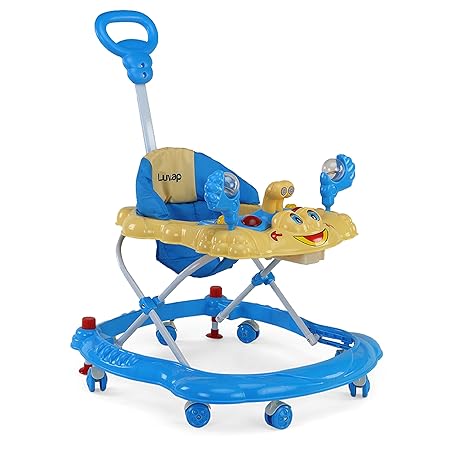 Luvlap Sunshine Baby Walker, Height Adjustable with Light & Music Toys, 6m+ (Blue)
