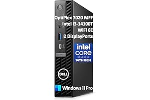 Dell OptiPlex 7020 MFF 7000 Mini Business Desktop Computer, 16GB DDR5 RAM, 512GB PCIe SSD, 14th Gen Intel Core i3-14100T (Beat i5-12400T), WiFi 6E, 2 DisplayPorts, HDMI, Type-C, Windows 11 Pro