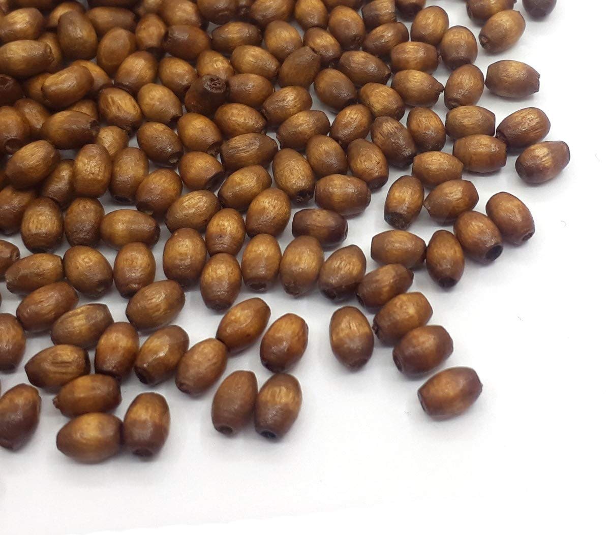 Pack of 1200 Wooden Beads 5 x 3 mm Oval Dark Brown Mini Spacer Wooden Beads with Hole for Threading for DIY Jewellery Making Bracelet Wooden Beads