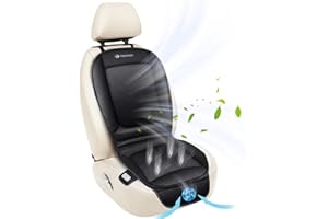 CooCoCo 5V&2A Cooling Car Seat Cushion Cover, Ventilated Cooling Seat Cover for Car, Adjustable Temperature Comfortable Cooling Car Seat Cover for Car SUV Truck Universal Fit, USB Port