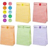 Wercokt 20PCS Party Gift Bags with Stickers, 9 x 5.9 x 3.1 inches, Colorful Small Gift Bag, Birthday Goodie Bags for Kids, Baby Shower, Halloween, Wedding
