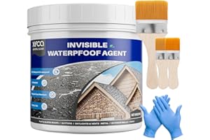XFCA Transparent Waterproof Sealant,35oz (1 KG) Clear Transparent Waterproof Coating,Liquid Invisible Water Proof Agent for Roofs Walls,Garden,Bathroom,Kitchen Indoor & Outdoor Water Proof Adhesive