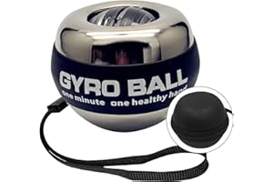 EXBEPE Metal Torque Ball with Light, Weighted Auto-Start Gyro Ball Hand Wrist Forearm Trainer and Strengthener for Exercise Joint and Muscle with Bag
