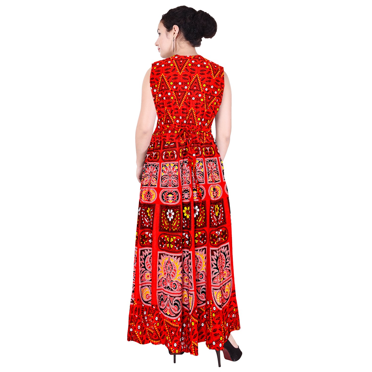 jwf women's cotton jaipuri print maxi dress(fr_3469, multicolour, free size)