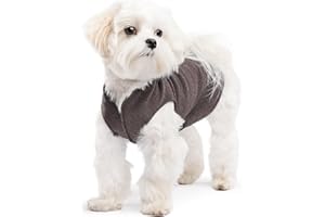 Gold Paw Stretch Fleece Dog Coat, Stretchy Pet Sweater, Machine Washable Pullover for Winter and Fall, Charcoal, 8