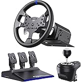 PXN V99 PC Racing Wheel, Real Force Feedback Steering Wheel with Pedals and Shifter, Detachable 270/900 Degree Race Steering 