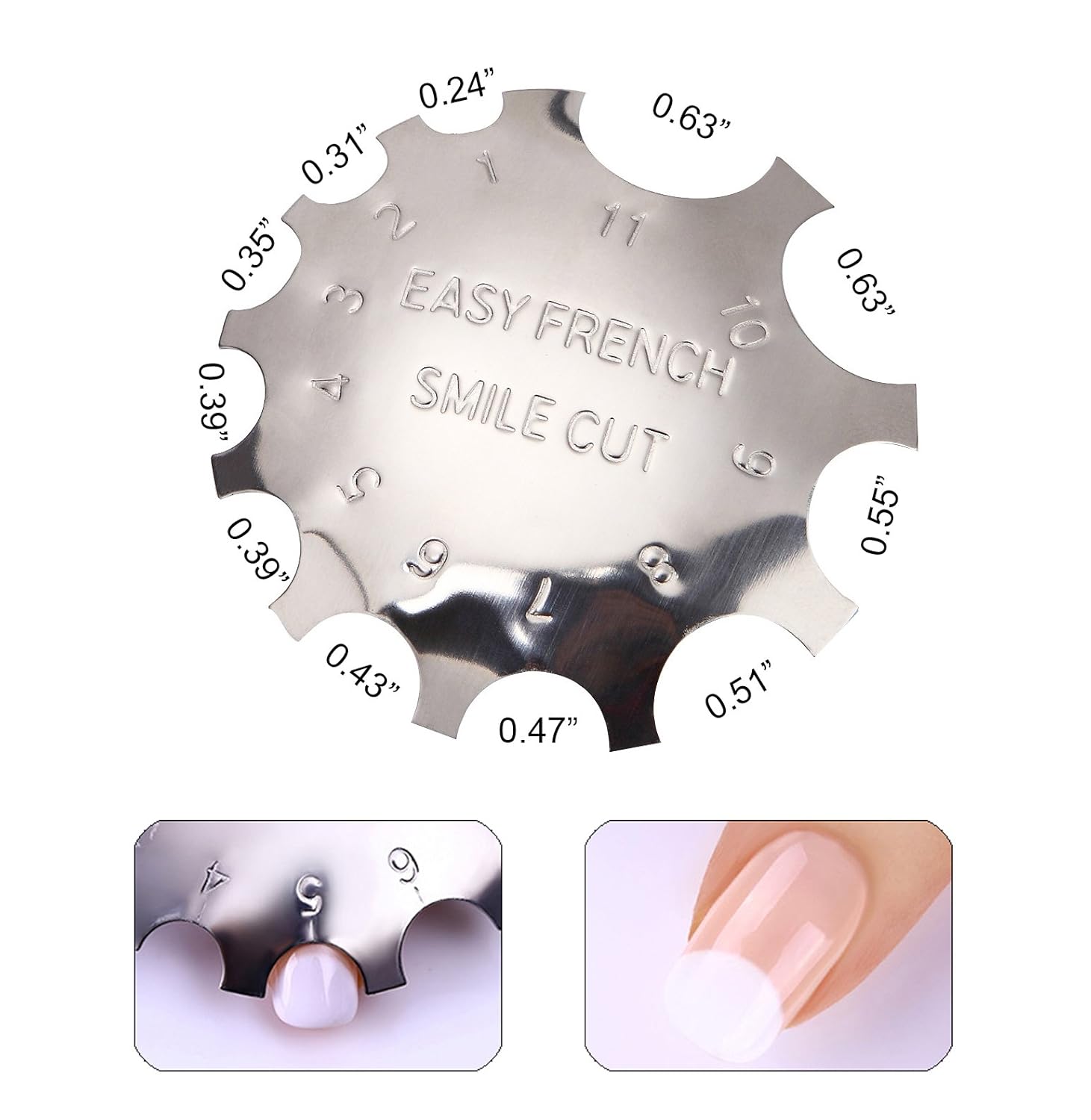 WOKOTO 3pcs Easy French Smile Line Gel Cutter Tool Staniless Steel C-Shape Manicure Edge Trimmer Diy Plate Module (3 Patterns) : Beauty