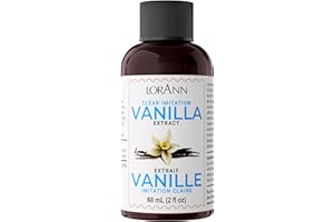 LORANN OILS LorAnn Clear Imitation Vanilla Extract 2 Ounce (60ml) - Kosher, Vegan, Sugar-Free, No Corn Syrup, Perfect for Frostings, Cakes, Cookies, Pastries, Economical, Rich, Creamy Flavor, Non-Discoloring