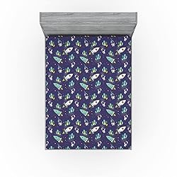 Ambesonne Party Fitted Sheet Set, Starry Space with