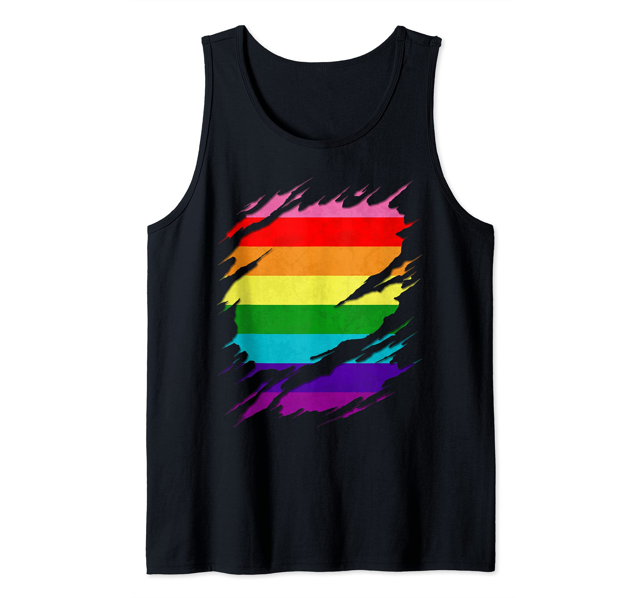 Original Gilbert Baker LGBT Gay Pride Flag Ripped Reveal Tank Top
