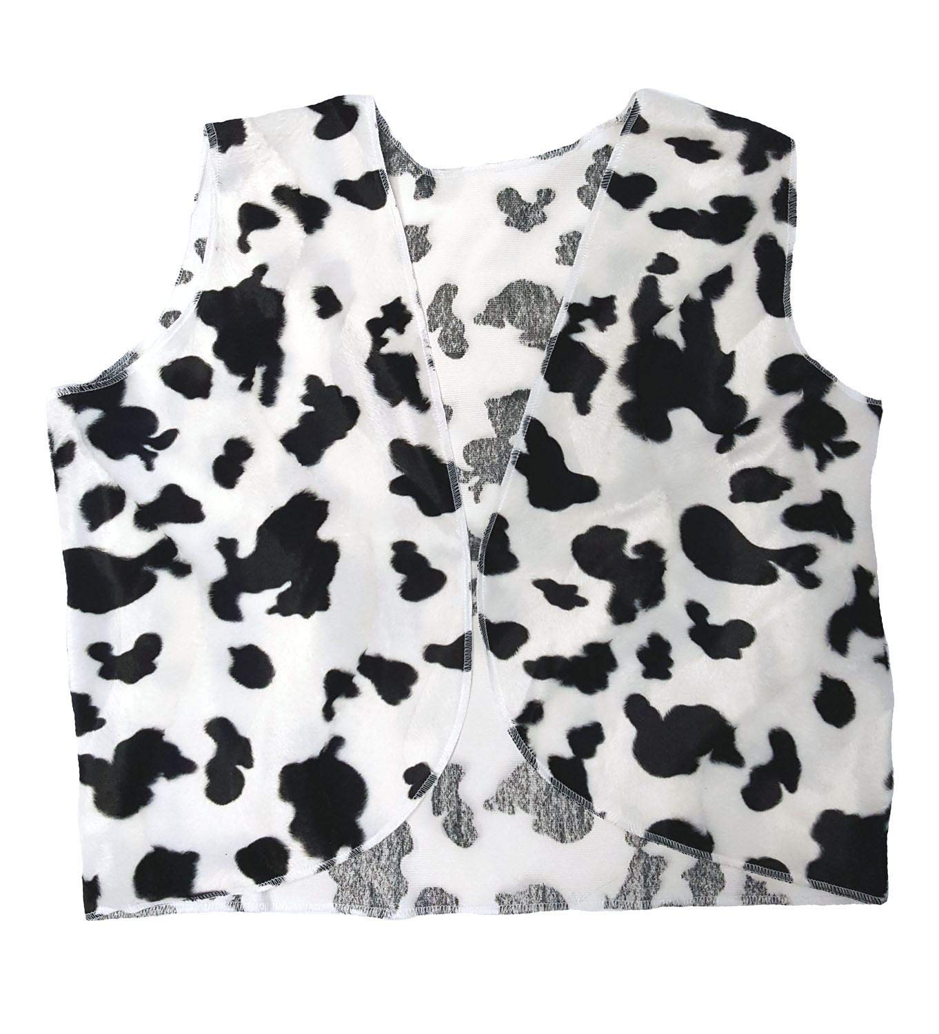 The Dragons Den Adults Black & White Cowhide Animal Print Waistcoat Cowboy Cowgirl Wild West Fancy Dress [XXL] — image 1
