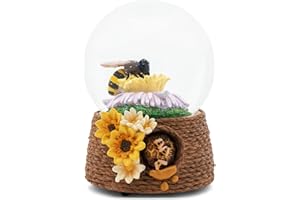 Elanze Designs Honey Bee Hive 100 MM Tabletop Musical Glitter Snow Globe Figurine Play Tune You are My Sunshine