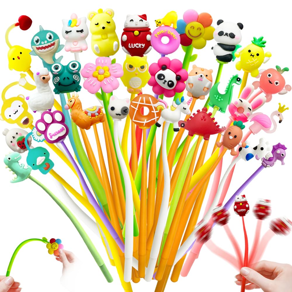 Photo 1 of ***PARTIAL SET*** AWEELON 32PCS Squishy Pens,Cute Fun Pens,Black Gel Ink Pen for Nurse Day Mother's Day Employee Office Work