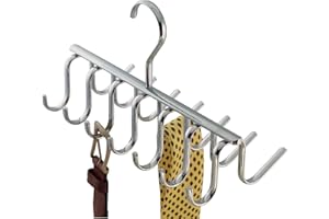 INTERDESIGN iDesign Axis Metal Hanger, Hanging Closet Organization Storage Holder, Men's Ties, Women's Shawls, Pashminas, Scarves, Clothing, Accessories, 14 Hooks, Tie and Belt Rack